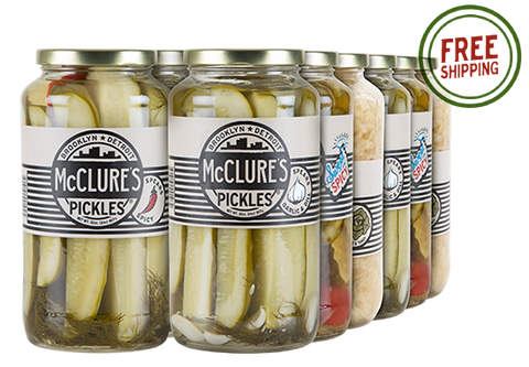 Combo Pack 12pk - 3 units each – Sauerkraut; Garlic & Dill Spears; Spicy Spears; Sweet & Spicy Slices