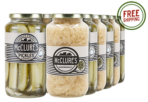 Combo Pack 12pk - 6 units each – Sauerkraut; Garlic & Dill Spears