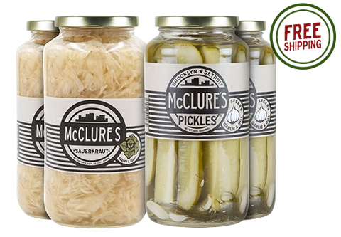 Combo Pack 4pk - 2 units each – Sauerkraut; Garlic & Dill Spears
