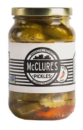 jar of spicy dill slices 16oz mcclure's pickles
