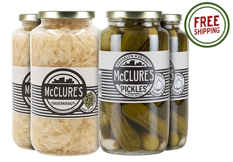 Combo Pack 4pk - 2 units each – Sauerkraut; Garlic & Dill Whole