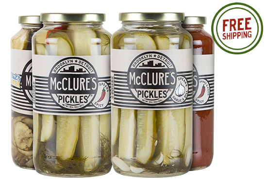 Combo Pack 4pk - 1 unit each – Bloody Mary Mix; Garlic & Dill Spears; Spicy Spears; Bread & Butter Slices