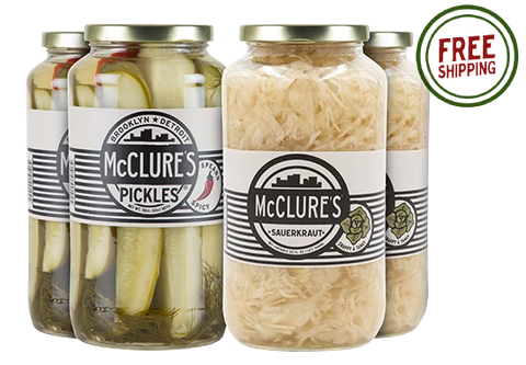 Combo Pack 12pk - 3 units each – Sauerkraut; Garlic & Dill Spears; Spicy Spears; Sweet & Spicy Slices