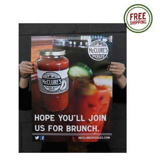 McClure's poster - hope you'll join us for brunch image of bloody mary